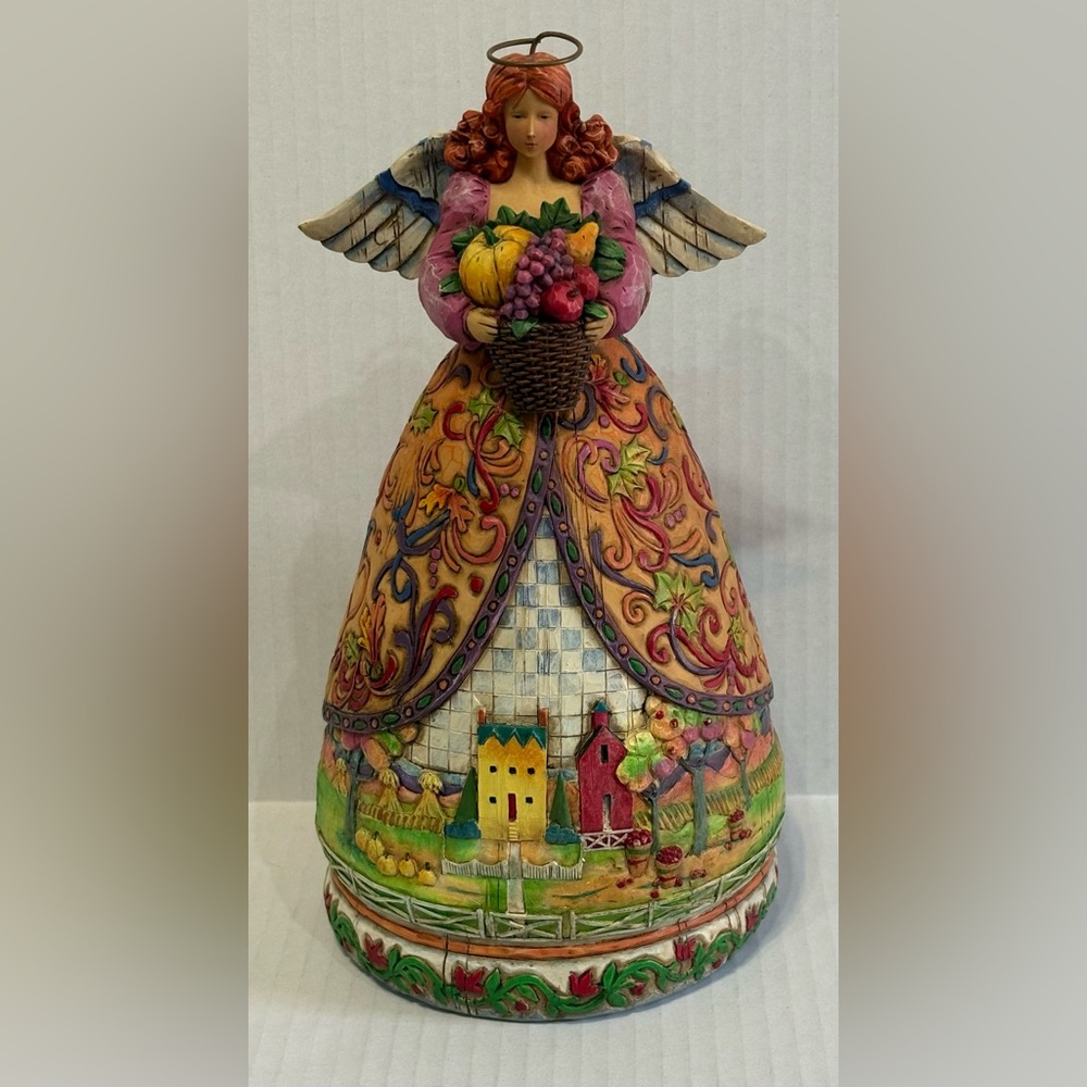 VTG 2004 Jim Shore Autumn Fall Bountiful Angel Figurine Heartwood Creek 9”